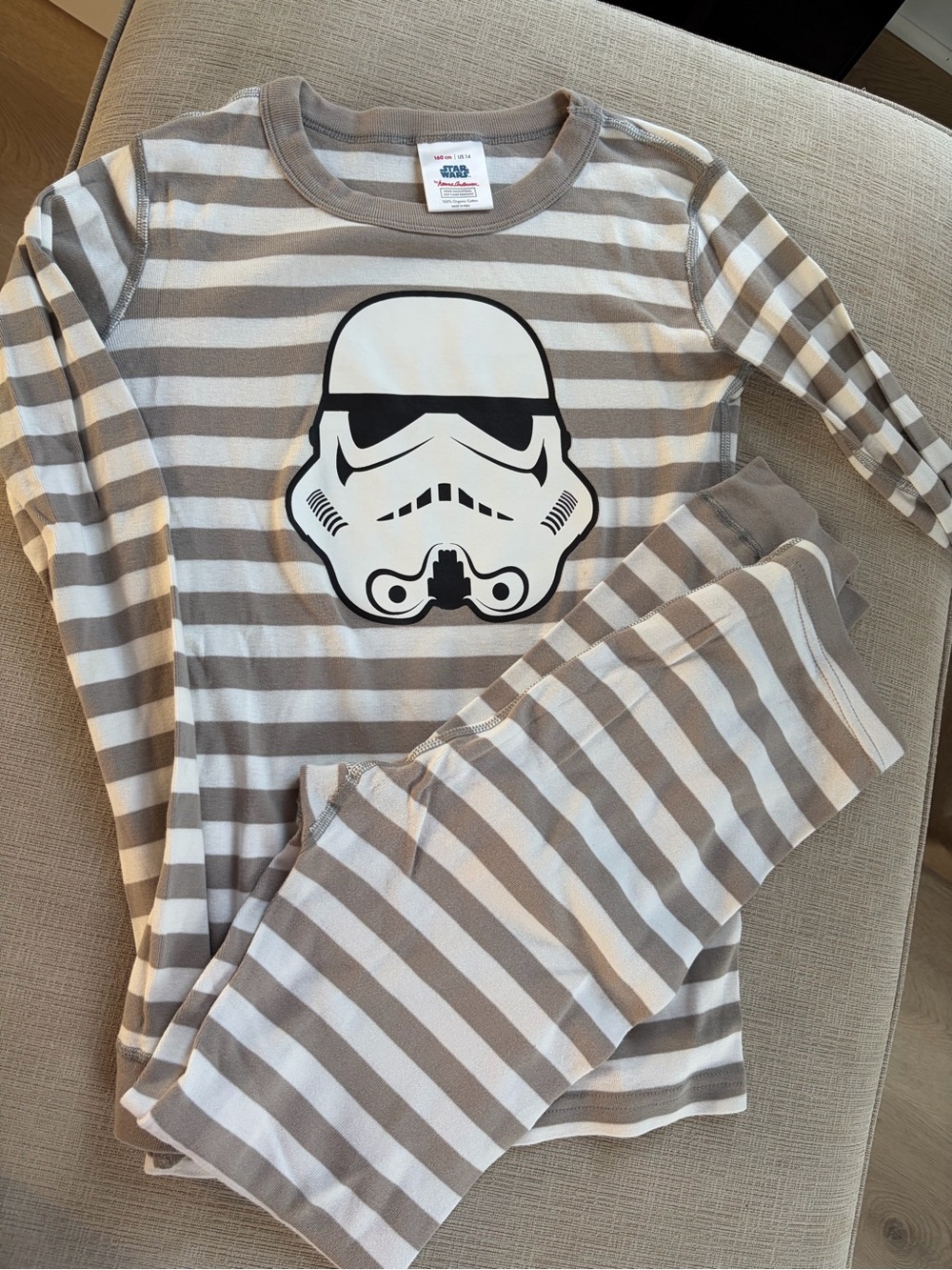 Hanna Andersson Gray & White Striped Stormtrooper Pajama Set